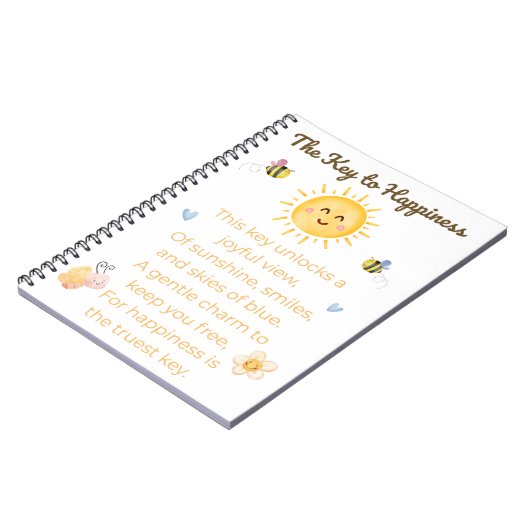 Key to Happy Notebook - Inspirational Journal Notizblock (Linke Seite)