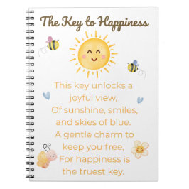 Key to Happy Notebook - Inspirational Journal Notizblock
