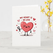 Key To My Heart Love Card Karte (Gelbe Blume)
