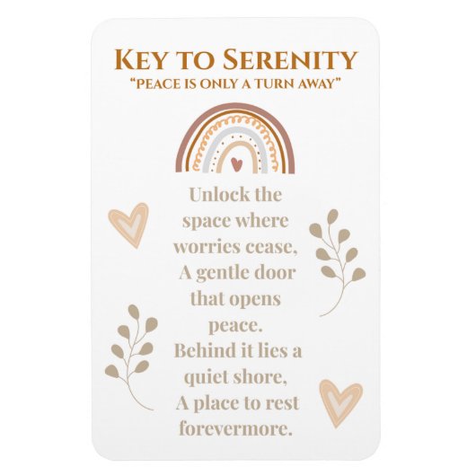 Key to Serenity Magnet - Inspirational Gedicht Des (Vertikal)