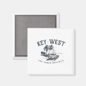 Key West Angelboot Conch Republic Tackle Geschenk Magnet (Vorderseite/Rückseite)
