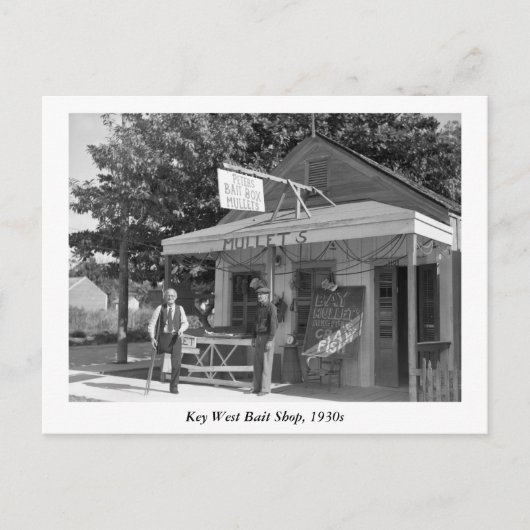 Key West Bait Shop, 1930 Postkarte (Vorderseite)