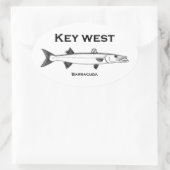 Key West Barracuda Ovaler Aufkleber (Tasche)
