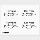 Key West Barracuda Rechteckiger Aufkleber (Blatt)