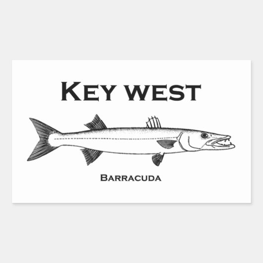 Key West Barracuda Runder Aufkleber (Vorderseite)