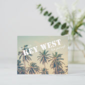 Key West Beach Palm Tree Daten retten Postkarte (Stehend Vorderseite)