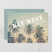 Key West Beach Palm Tree Daten retten Postkarte (Vorne/Hinten)