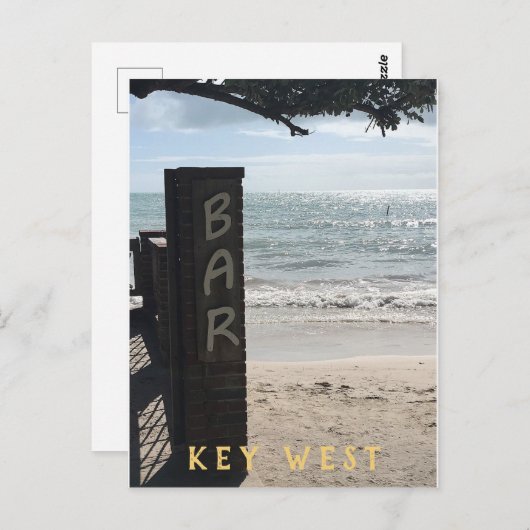 Key West Beach und Bar Foto Postkarte (Vorne/Hinten)