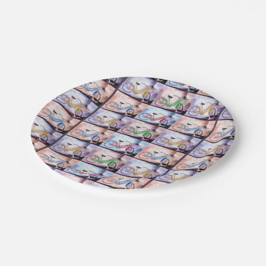 Key West Bicycle Muster Pappteller (Schrägansicht)