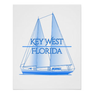 Key West Coastal Nautical Sailing Sailor Poster