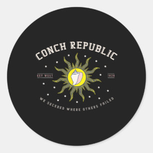 Key West Conch Republik Florida Scu Angel Geschenk Runder Aufkleber