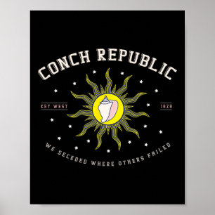 Key West Conch Republik Florida Tauchfischen Gesch Poster