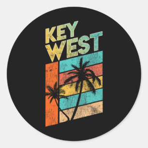 Key West Familienurlaub-Shirt Florida Runder Aufkleber