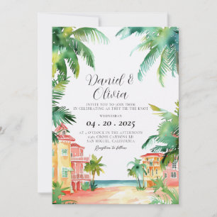 Key West FL Aquarell-Hochzeit Einladung