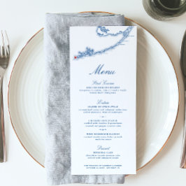 Key West FL Map Elegant Navy Blue Wedding Menükarte