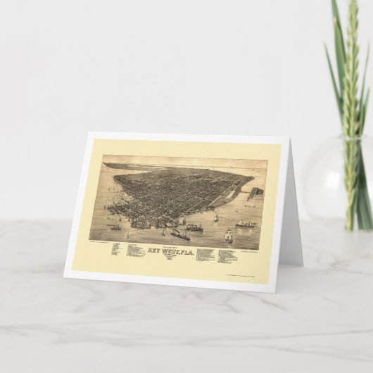 Key West, FL Panoramic Map - 1884 Karte (Vorderseite)