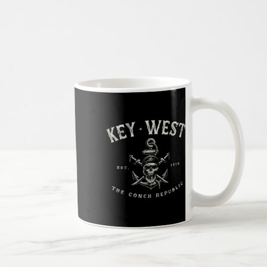 Key West Fl Rebel Pirate Bootausrüstung Scuby Ange Kaffeetasse (Rechts)