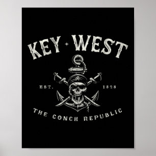 Key West Fl Rebel Pirate Bootschubaustattung Poster