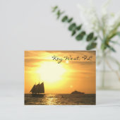 Key West, FL Sailboat Sunset Postcard Postkarte (Stehend Vorderseite)