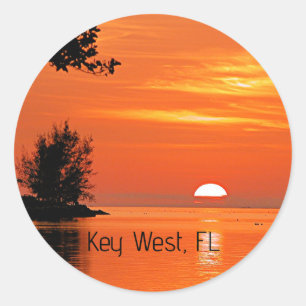Key West, FL Sonnenuntergang Runder Aufkleber