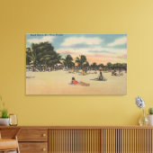 Key West, FL - View South Beath w/Sunbathers Leinwanddruck (Insitu (Wohnzimmer))
