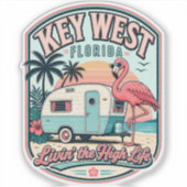 Key West Flamingo Camper Florida Keys  Aufkleber (Vorderseite)