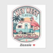 Key West Flamingo Camper Florida Keys  Aufkleber (Blatt)