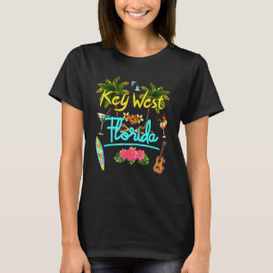 Key West Florida Beach Summer Palm Surf Sun Set Pa T-Shirt