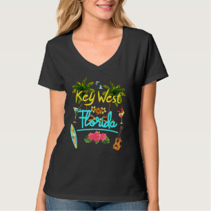Key West Florida Beach Summer Palm Surf Sun Set Pa T-Shirt