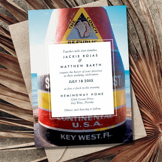 Key West Florida Beach Wedding Einladung
