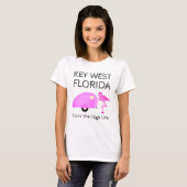 Key West Florida Camping Thema Pink Flamingo T-Shirt (Vorne ganz)