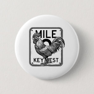Key West Florida Chicken Retro-Meile 0 Hahn Meile Button