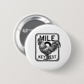 Key West Florida Chicken Retro-Meile 0 Hahn Meile Button (Vorne & Hinten)