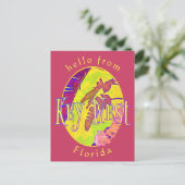 Key West Florida farbenfrohe tropische Palmenblätt Postkarte (Stehend Vorderseite)