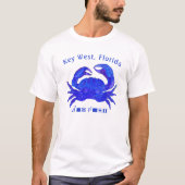 Key West Florida farbenfroher Ozean Blauer Krebs T-Shirt (Vorderseite)