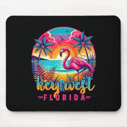 Key West Florida Hemd Flamingo Tropischer Strand U Mousepad (Vorne)