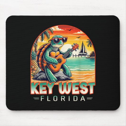 Key West Florida Hemd Schildkröte Tropischer Stran Mousepad (Vorne)