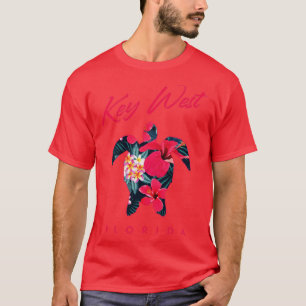Key West Florida Hibiskus Blume Sea Turtle Lover T-Shirt