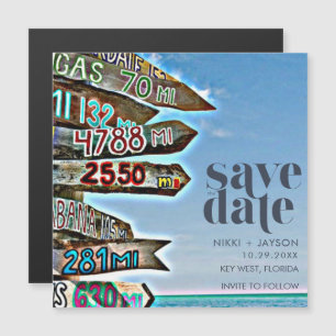 Key West Florida Hochzeit in Urlaubsort Save the D Magnetkarte