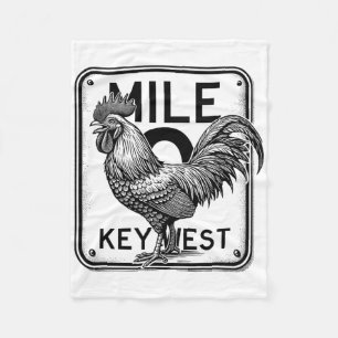 Key West Florida Hühnchen Retro-Meile 0 Hahn Meile Fleecedecke