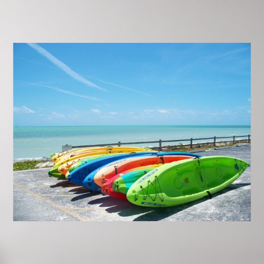 Key West Florida Kayaks Farben Ocean Beach Poster (Vorne)