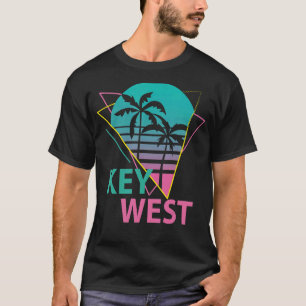 Key West Florida Keys Retro Palms Palmen Strand T-Shirt