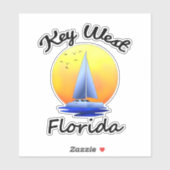 Key West Florida Keys Segeln Aufkleber (Blatt)