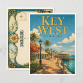 Key West Florida Mallory Square GeoSaga Postkarte (Vorne/Hinten)