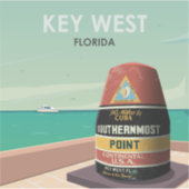 Key West Florida Mile Zero Aufkleber (Vorderseite)