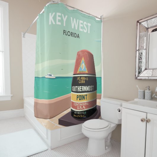 Key West Florida Mile Zero Duschvorhang (Beispiel)