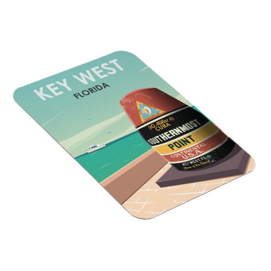 Key West Florida Mile Zero Magnet (Rechte Seite)