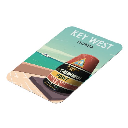 Key West Florida Mile Zero Magnet (Linke Seite)