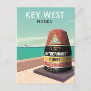 Key West Florida Mile Zero Postkarte