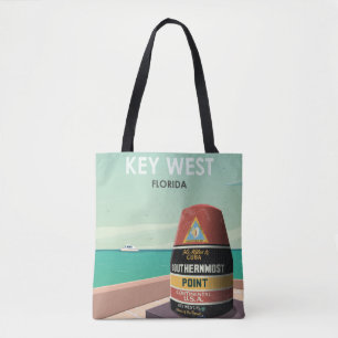 Key West Florida Mile Zero Vintage Reise Tasche